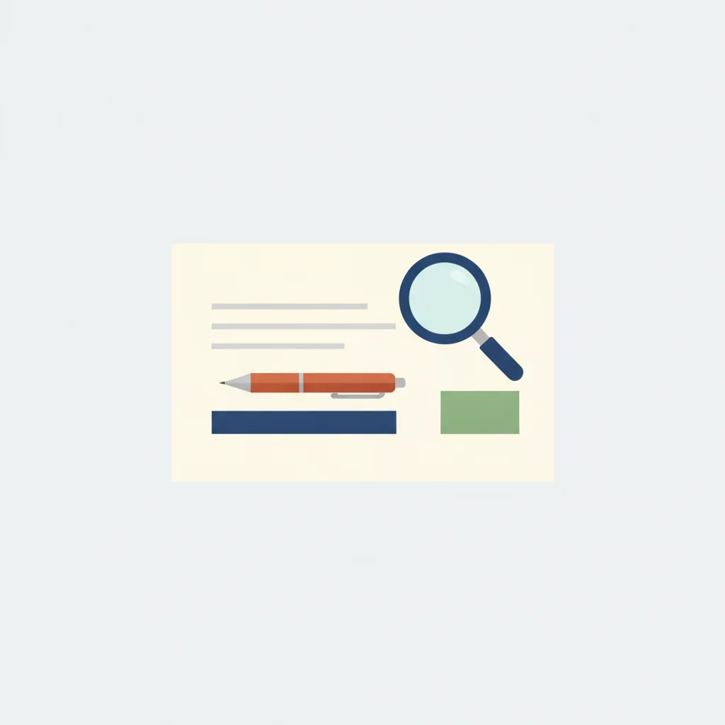 Illustration : contrat avec ligne de signature et loupe